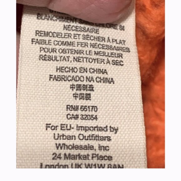 Free People Crashing Waves Orange Knit Sweater Size S Wool Blend Boho Cozy Fall - Picture 11 of 12